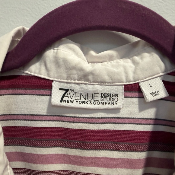 Cute Burgundy and Gray Striped Shirt - Picture 3 of 3